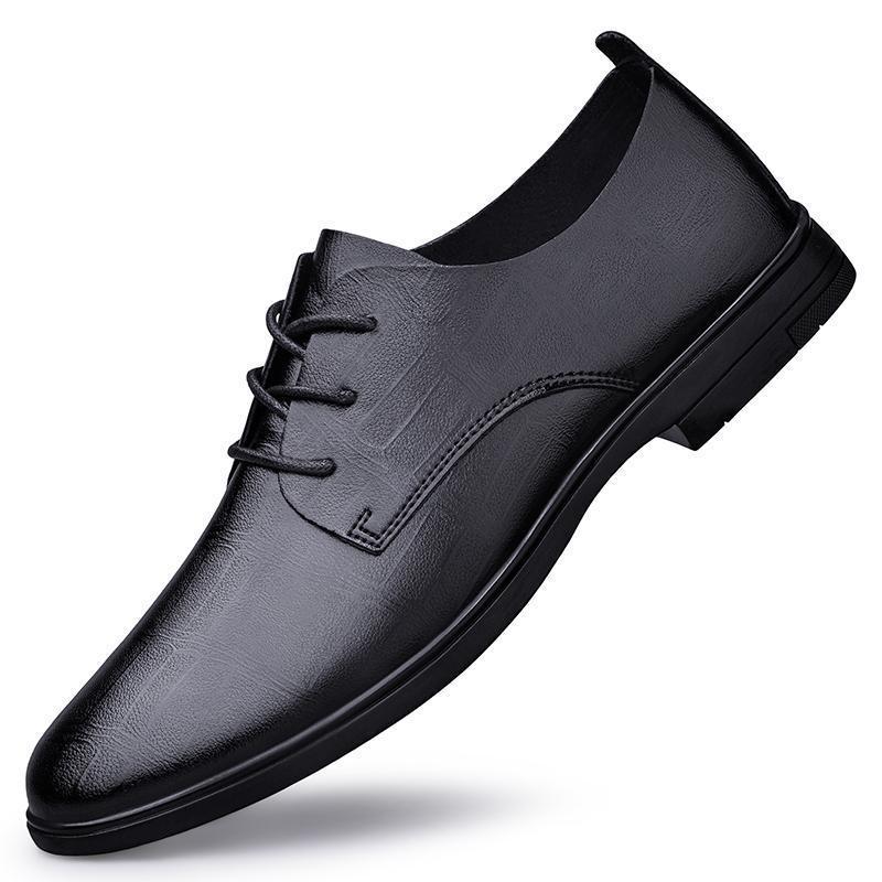 New Men's First-layer Cowhide Business Leather Shoes Live Stream Supply Genuine Leather Casual Men's Shoes Pointed Single Shoes