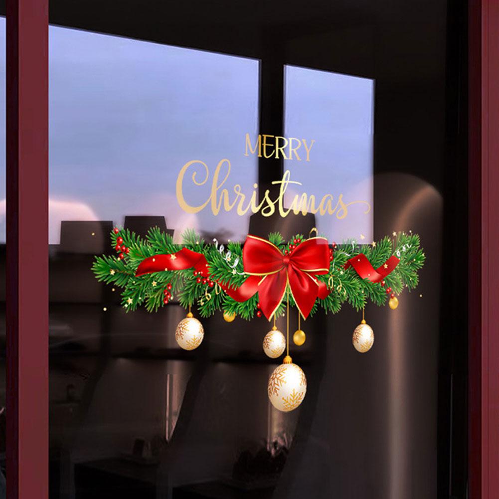 45cm*60cm Window Sticker Christmas Decorative Door Sticker for Christmas Party Static Cling Removable Home Decor Holiday Gifts