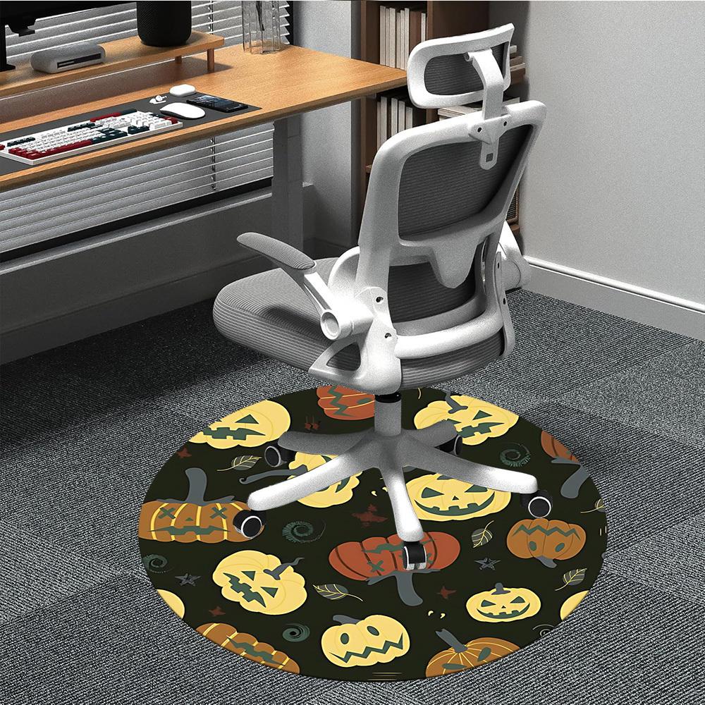 

1PC Halloween Pumpkins Chair Carpet for Office, Indoor Non-Slip Washable Carpet, Soft Comfortable Mat For Office Room yy250930161 80cm by 80cm