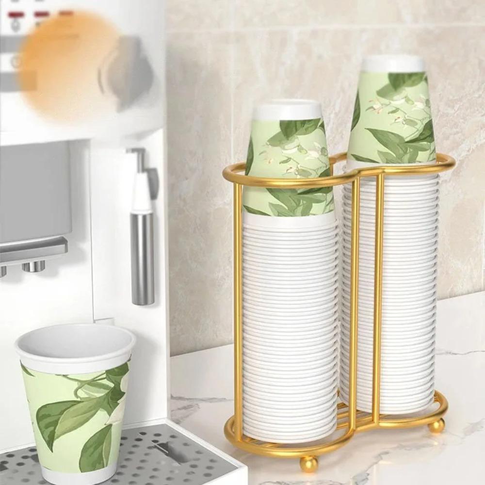 Large Capacity Cup Storage Shelf Metal Cup Storage Rack Organizier Kitchen Paper Cup Holder