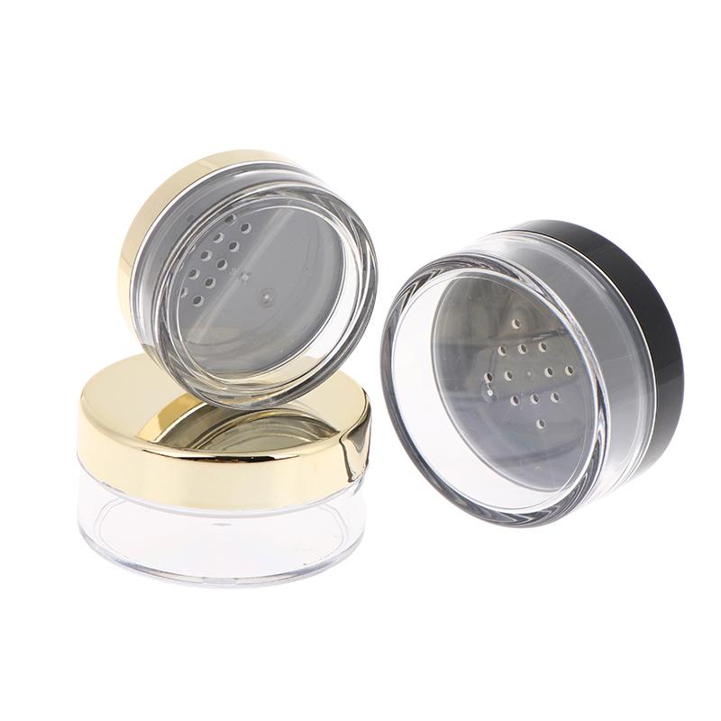 Empty 5/10/20/30g Loose Powder Jar With Rotating Sifter Container Jar Plastic Cosmetic Makeup Powder Filling Can Pot Lid Twist