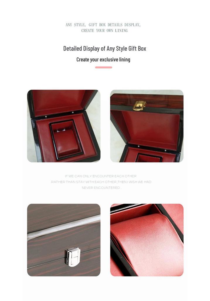 Solid Wood Painted Jewelry and Watch Box with Flip Lid - High-End Gift Packaging In Stock