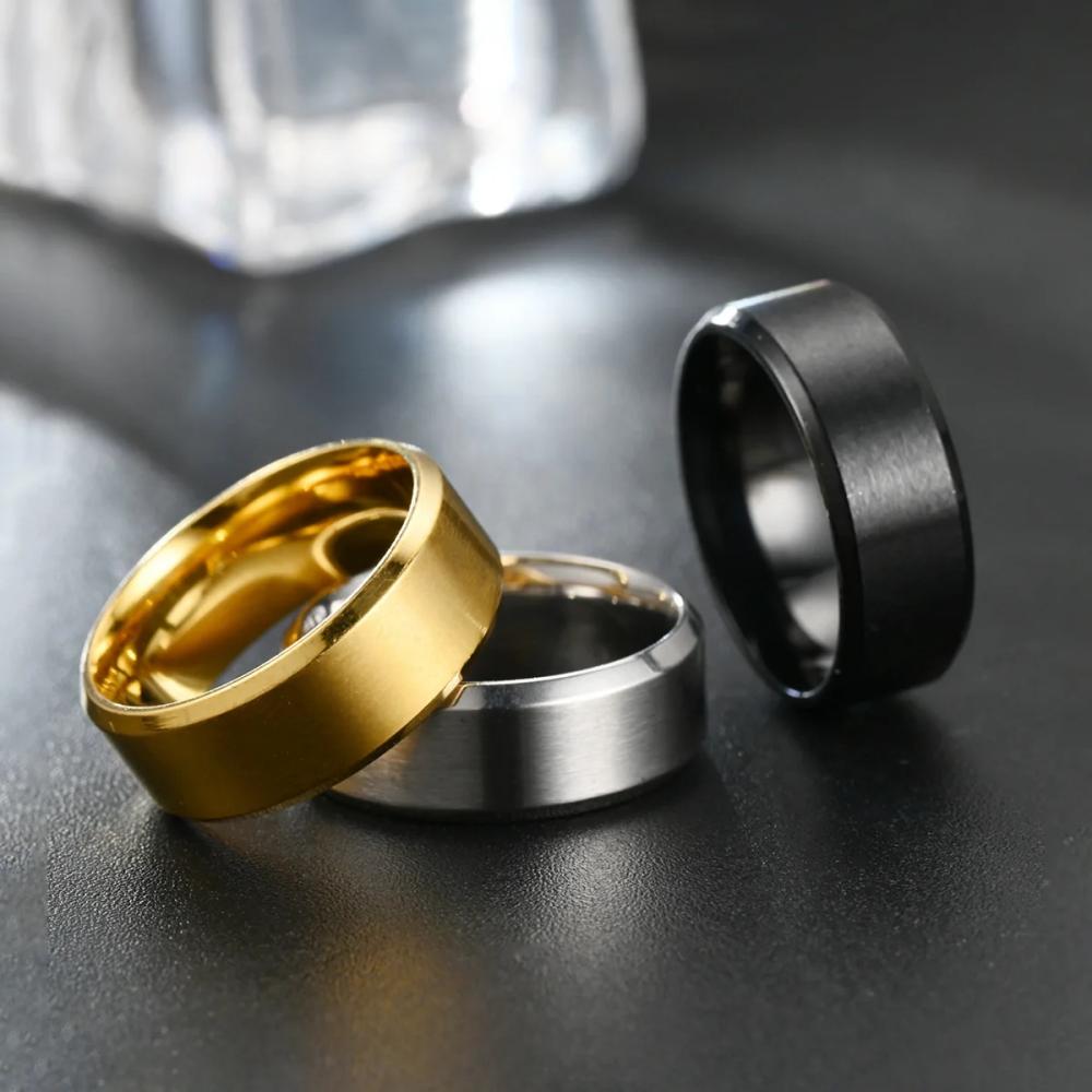 Srarry Fleld 8mm Tungstenový pánsky prsteň Povrchovo brúsený nerezový prsteň pre ženy Svadobný prsteň Šperky a doplnky pre páry