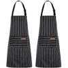 Delantal de Cocina Rayado Halter Unisex para Hogar y Personal de Comedor