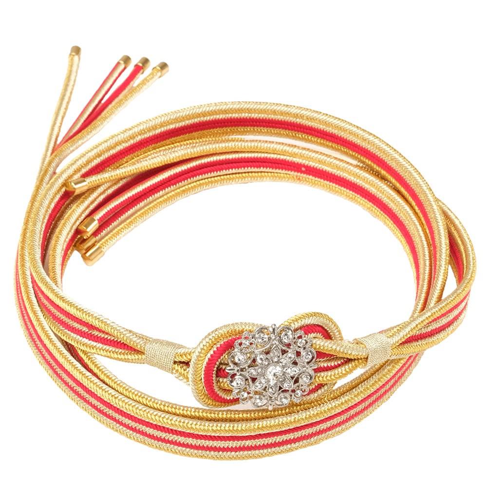 Obi-jime (kimono sash cord) for Furisode (long-sleeved kimono), made in Japan, flat four-strand design with diamond embellishments [Suiran Kobo], for