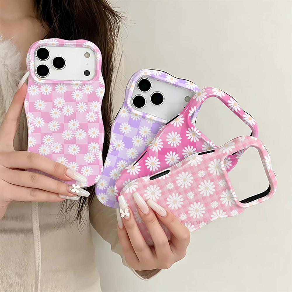 Popular small fresh flower summer mobile phone case girls high value iPhone17PM two-in-one protective case