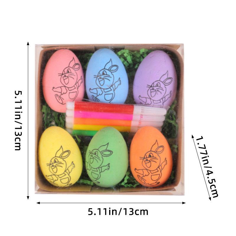 2025 Easter Hand-painted Random Egg Graffiti Cartoon Bunny Eggs Chick Easter Decorations for Party Kids Gift Favor Home Decor