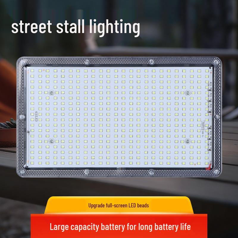Rechargeable LED Stall Lamp: Portable Night Market, Outdoor, Camping & Emergency Lighting with Strong Brightness and Adjustable Bracket.