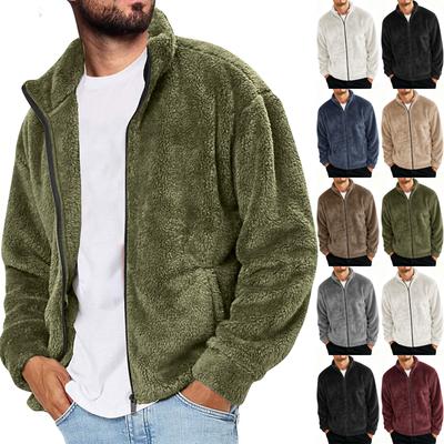 Herren Oversize Plüschfleecejacke Durchgehender Reißverschluss Weich Warm Oberbekleidung Lässig Bequem Leicht für den Alltag