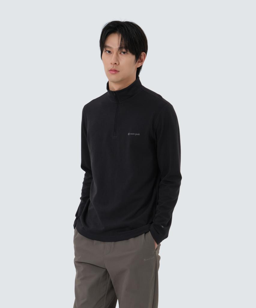 SNOWPEAK APPAREL Delta Peak Quick-Dry Half-Zip T-Shirt (S25Fmtzt22) Dark Charcoal