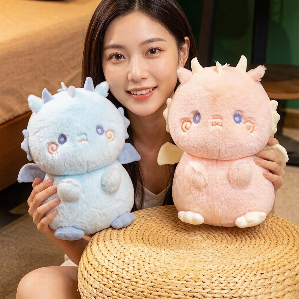 35cm Cartoon Loong Plüschpuppe Stofftier Kawaii China Drache Spielzeug Flügel Langer Schwanz Plüschtier Geburtstagsgeschenk