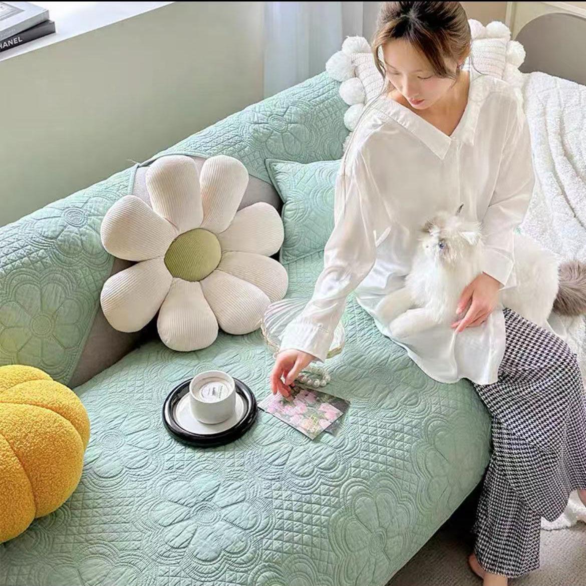 

Подушка для дивана, универсальная для всех сезонов, простая нескользящая современная подушка для сиденья из чистого хлопка, летний чехол для дивана, чехол на спинку, тканевое полотенце 70*70