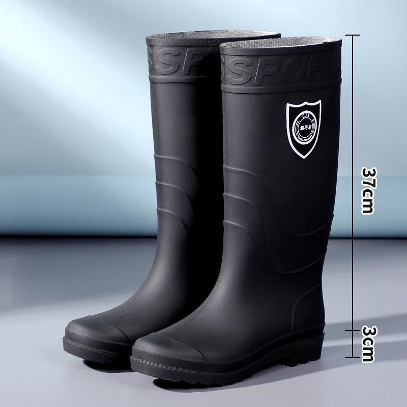 Rain shoes men's non-slip velvet high tube medium tube short tube waterproof fishing shoes rain boots men's tendon soles