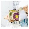 Box-shaped coin purse, slim wallet for women and men, compact, genuine leather, retro floral embossed design [NB], ivory