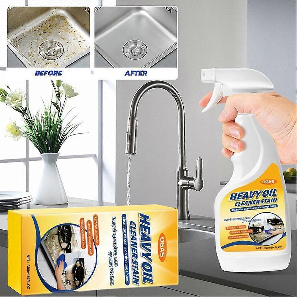 300ml Greasy Dirt Clean Spray Powerful Kitchen Oil Stain Removal Multipurpose Grease Remover for Oven Stove
