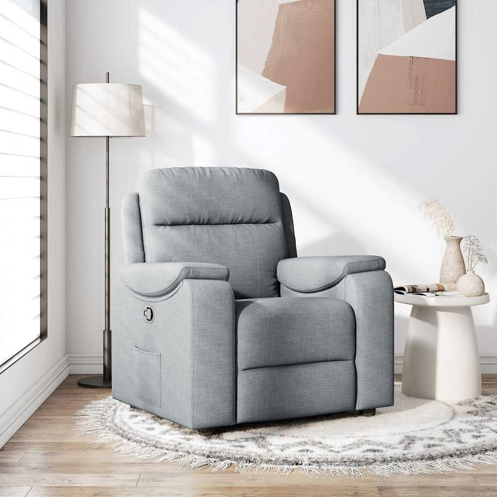 Recliner Chair Light Grey Fabric