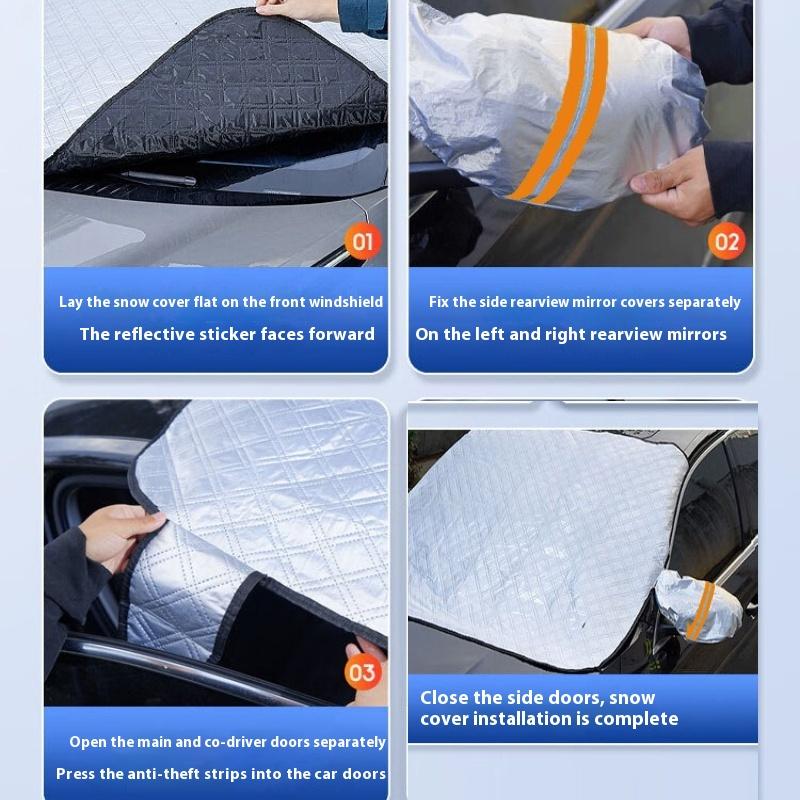 Sunshade Cover Car Windshield Snow Sun Shade Waterproof Protector Automobile Magnetic Cover Car Front Windscreen Cover Parts