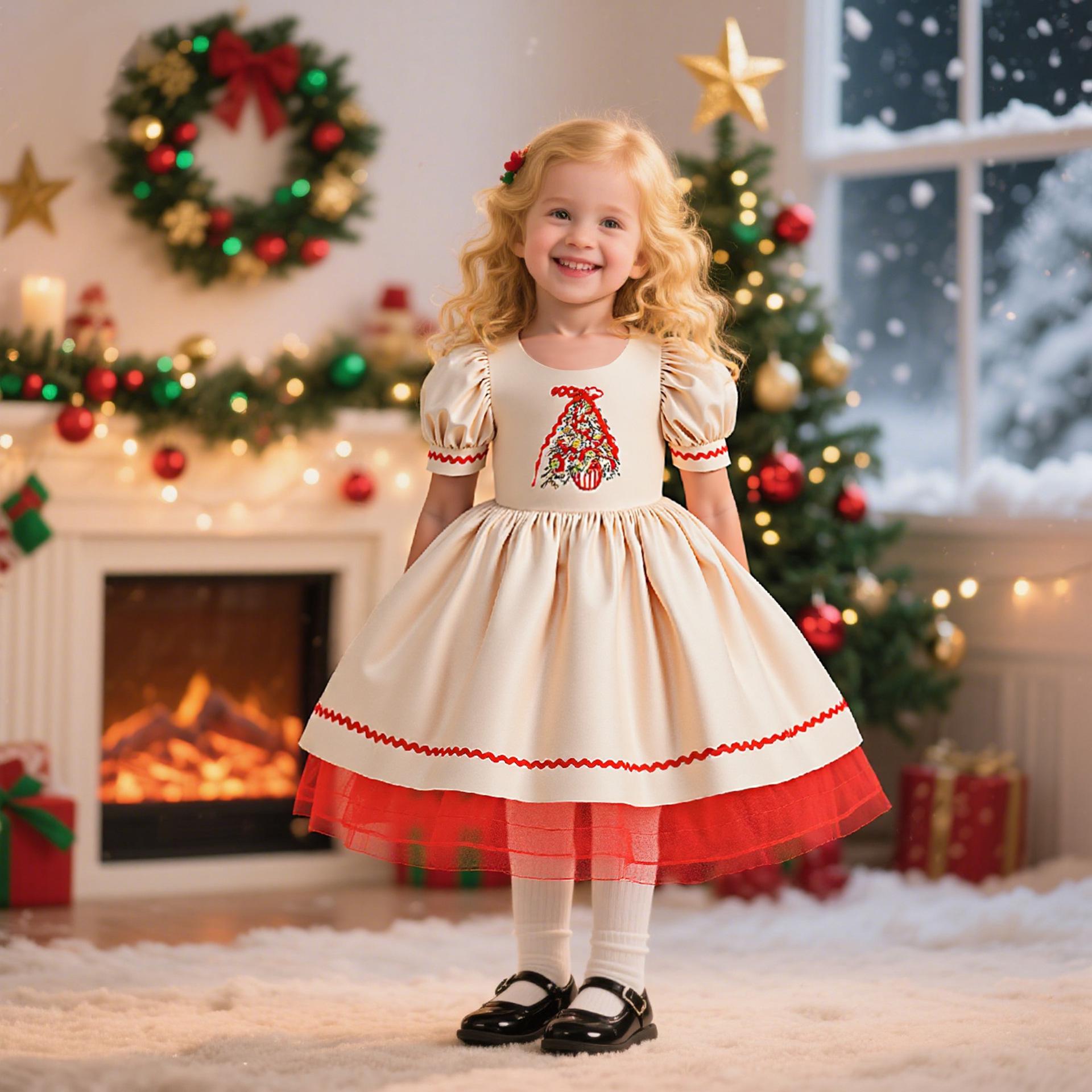 

Champagne Satin Princess Dress: Formal Girls Flower Girl Birthday & Christmas Outfit 100cm/18-24M