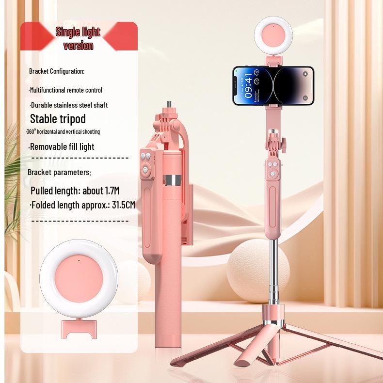 Multi-Functional Bluetooth Selfie Stick with Anti-Shake, Retractable Stand, and Portable Live Streaming Feature