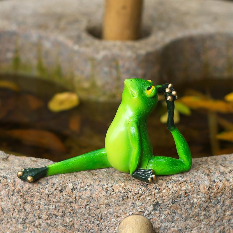Binnenplaats Yoga Kikker Hars Ornament - Tuinlandschap Decoratie