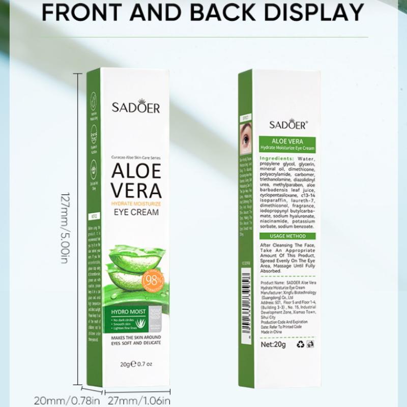 Sadoer Aloe Vera Augencreme Anti-Falten Dunkle Ringe Tränensäcke Feuchtigkeitsspendend Straffend Glättend Augen Schönheit Hautpflege Kosmetik