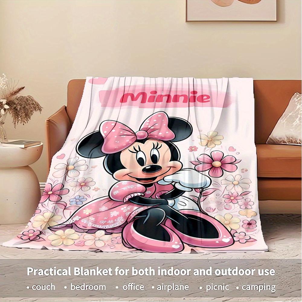 1 PC Throw Blanket - Minnie Mouse Floral Design - Soft and Cozy Bed Coverlet for Room Decor, Couch Throw, Birthday Gift Idea for s, Perfect