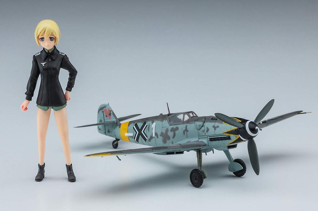 Hasegawa Strike Witches Erica Hartmann with Messerschmitt Scale Resin Kit SP409 Bf109G-6 1/20