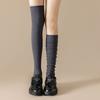 Knee Socks Women'S Autumn And Winter Black Vertical Striped Thin Stockings Japanese College Style With Loafers Stacking Socks