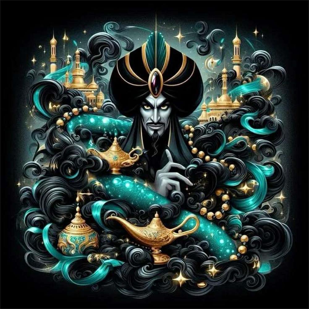 Disney Villains Puzzle Pattern Cross Printed Square Art Diamond Painting 5d Stitch Mosaic New Collection Big Size Children