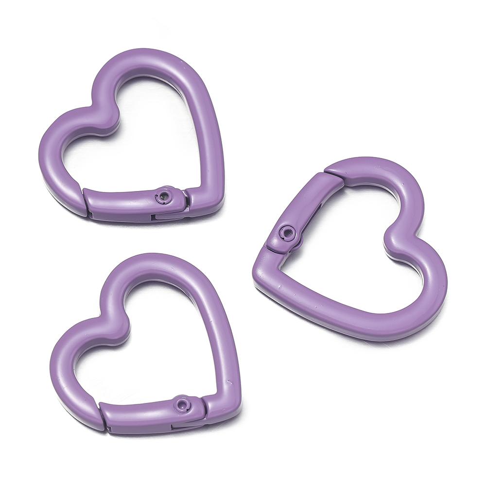 5pcs Metal Heart Spring Clasp Openable Love Shape Carabiner Keychain Clips Hook Dog Chain DIY Jewelry Buckles Connector