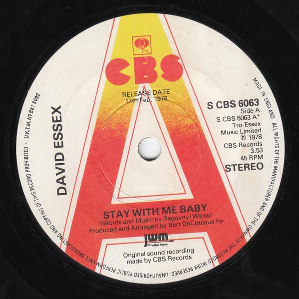 

7inch Record DAVID ESSEX - Stay With Me Baby SCBS6063PROMO CBS 1978 UK Rock Used