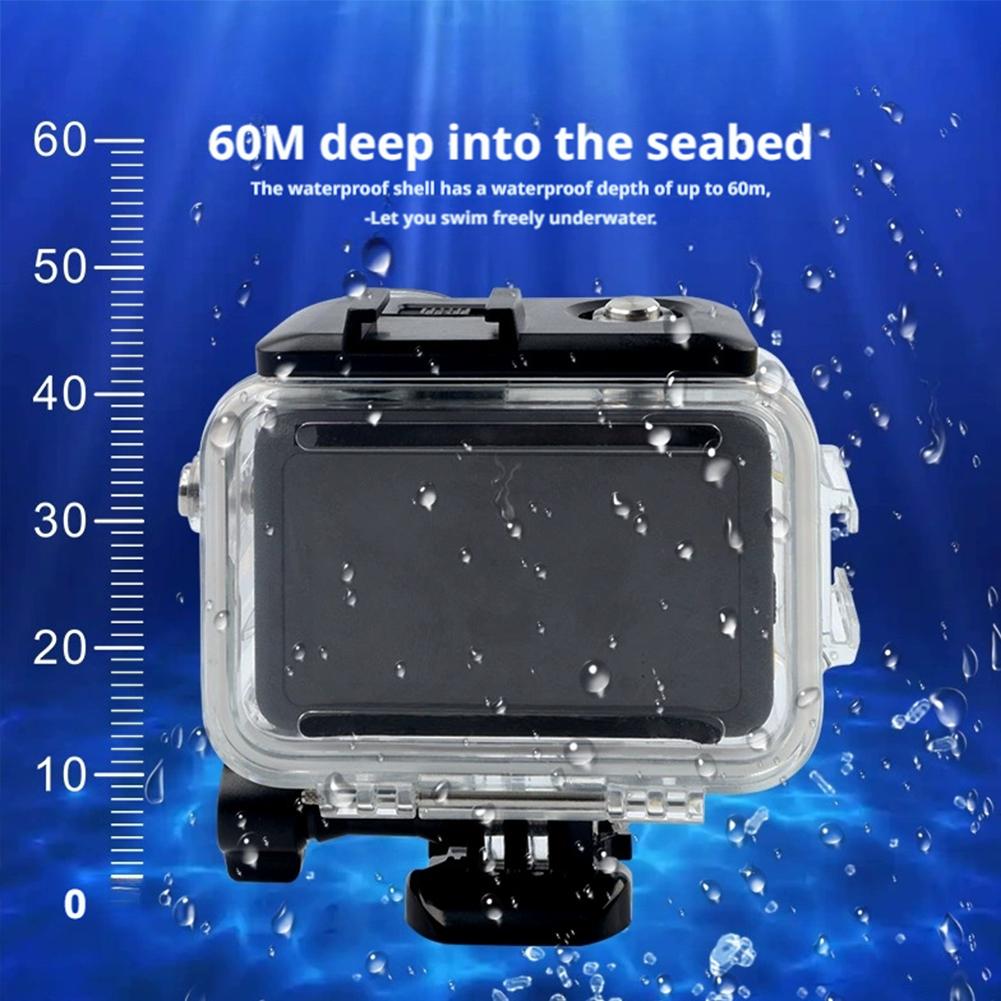 Action Kamera Wasserdichtes Gehäuse für DJI Action 6 60M Tauchen Schutzgehäuse Gehärtetes Glas Linse Unterwasser Fotografie Ausrüstung