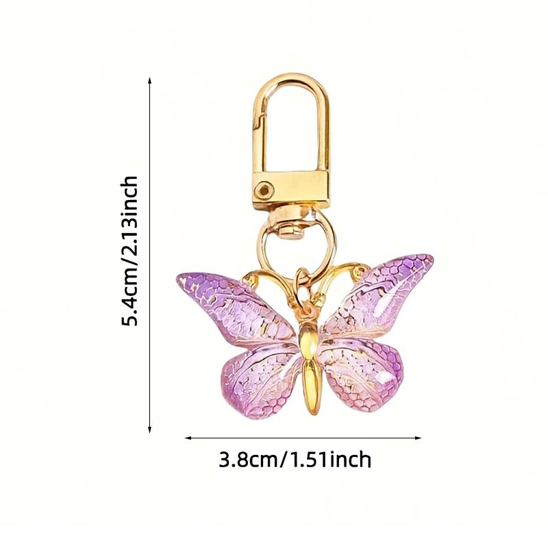 1Pc Alloy Keychain Charm Keychain Bag Women'S Gift Butterfly Keychain Backpack Multi-Color