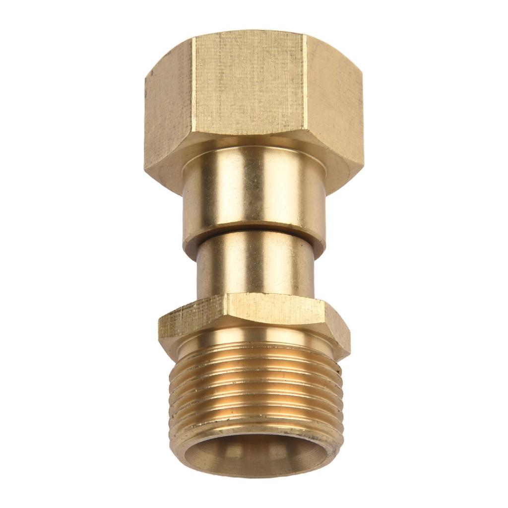 Brass Pressure Washer Hose Adapter M22 14mm Swivel Joint Connector Designed to Reduce Hose Twisting and Stress