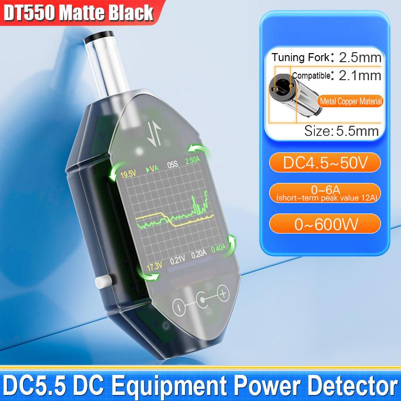 

High Precision Digital Voltage Current Tester 600W DC4.5-50V Max 12A DC5.5x2.5 Instrument Power Capacity Meter DT550 чорний