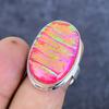Pink Triplet Opal Gemstone Handmade 925 Sterling Silver Jewelry Ring Size 8 K4W82
