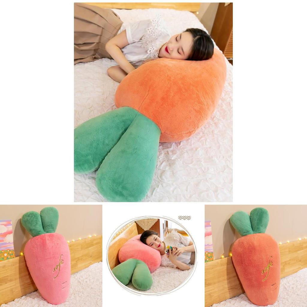 Cute And Colorful Carrot Plush Toy With Rabbit Fur Perfect For Kids And Bedroom Decor