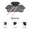 Roll Up Silicone Practice Drum Pad Rechargeable Multifunction Tabletop Drum Portable 9 Pads Electronic Drum Set