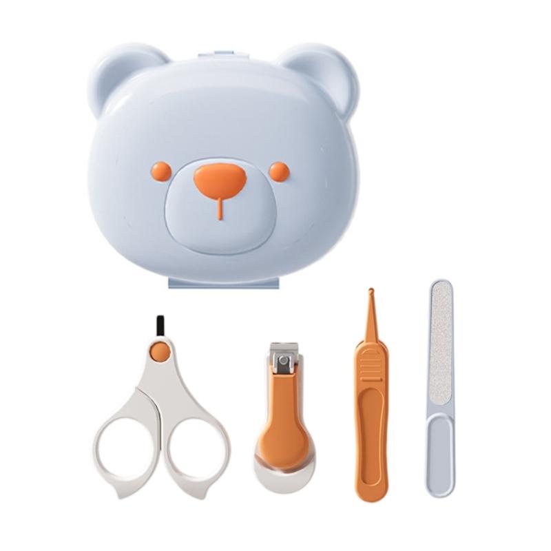 

Инструмент для ухода за ногтями младенца, кусачки для ногтей против защемления, эргономичный инструмент для ногтей с органайзером для ухода за новорожденными синий