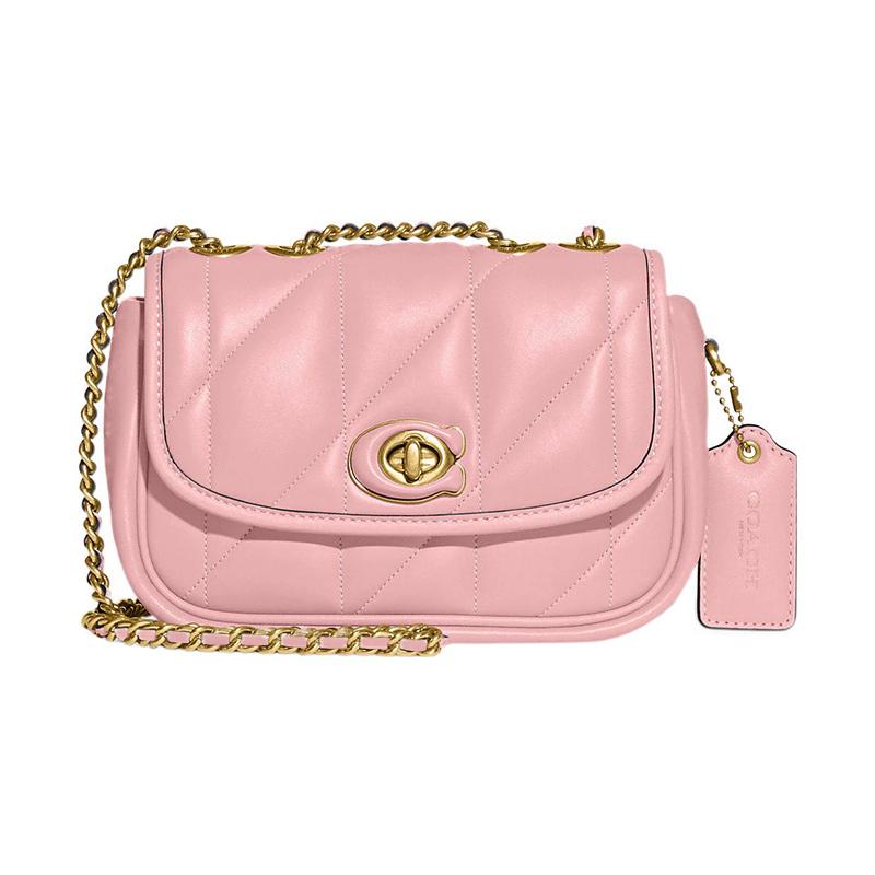 

COACH Pillow 20 Turnlock Quilted Nappa Leather Shoulder Crossbody Bag Medium Women s Pink рожевий