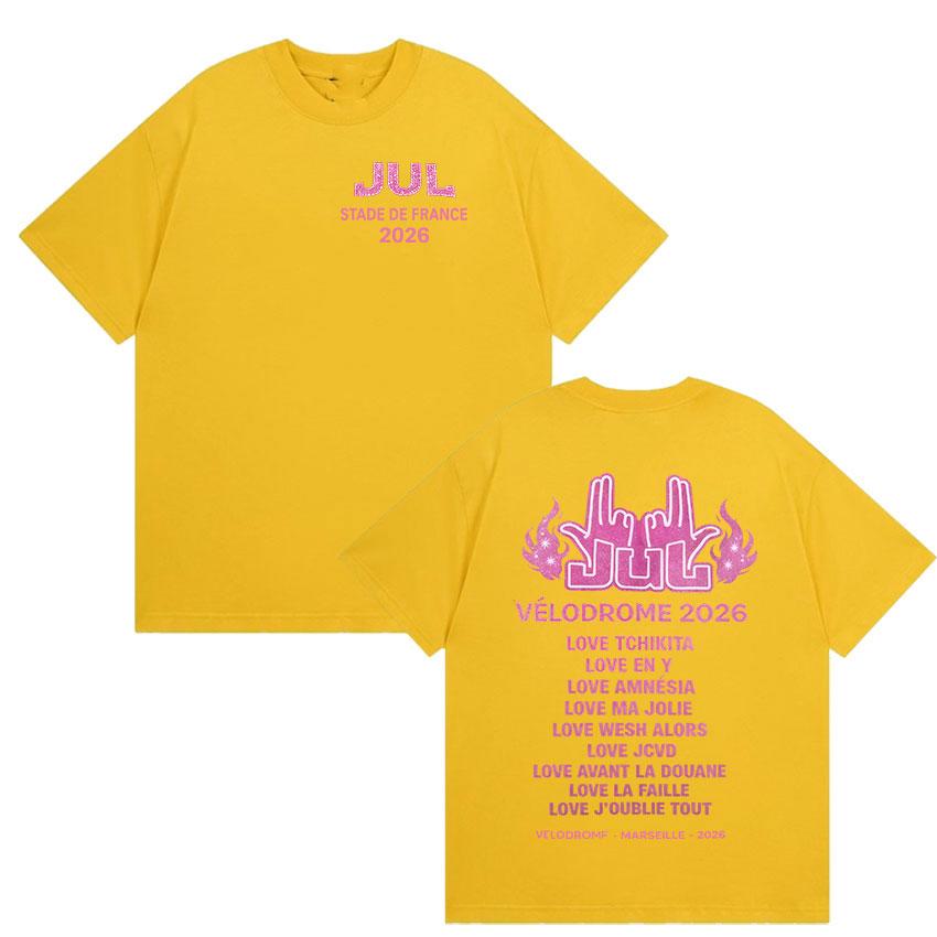 

Rapper Jul Stade De France Album 2026 Fans Tshirts UNISEX Womens Vintage Aesthetic Fashion Cotton Y2K Short Sleeve Top Streetwear S