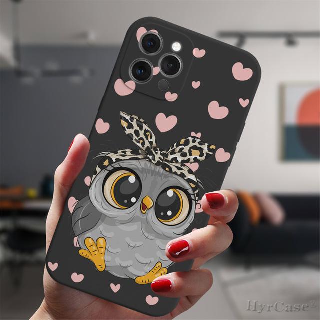Für iPhone 13 12 Mini 11 14 Pro Max 14plus 13promax Schutzhülle Cartoon Mädchen Geschenke süße Eule Liebhaber Süßigkeiten Silikonhülle