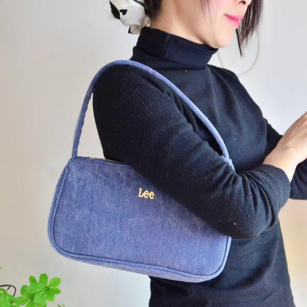 New Lee Fabric Portable Underarm Shoulder Bag Regular Women's Vintage Washed Blue LE220009M-503