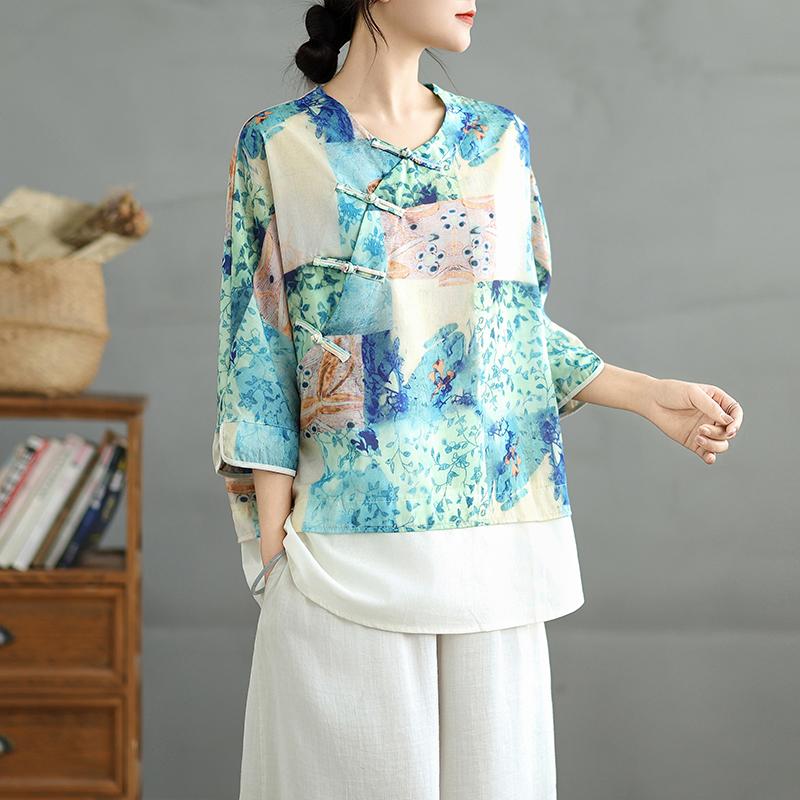 

Dimanaf 2025 Новые летние футболки больших размеров для женщин с коротким рукавом и принтом в винтажном стиле, свободные топы, футболки макси XL синий