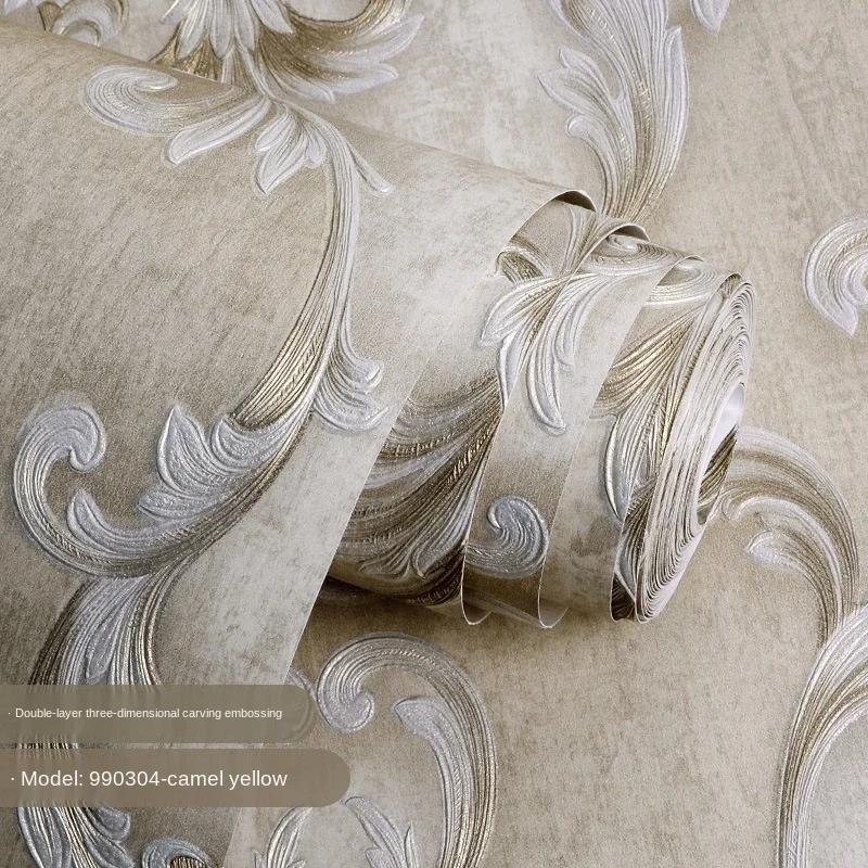 Europäischer Stil 3D stereoskopische Wohnzimmer Schlafzimmer Hintergrundtapete Zuhause Luxus High-End Vliestapete Damaskustapete.