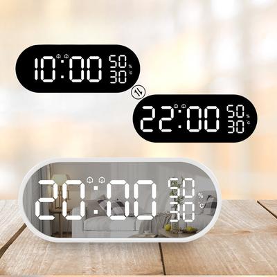 Mirror Alarm Clock LED Clock Touch Dual Alarm Clock Temperature and Humidity Electronic Clock USB Electronic Clock