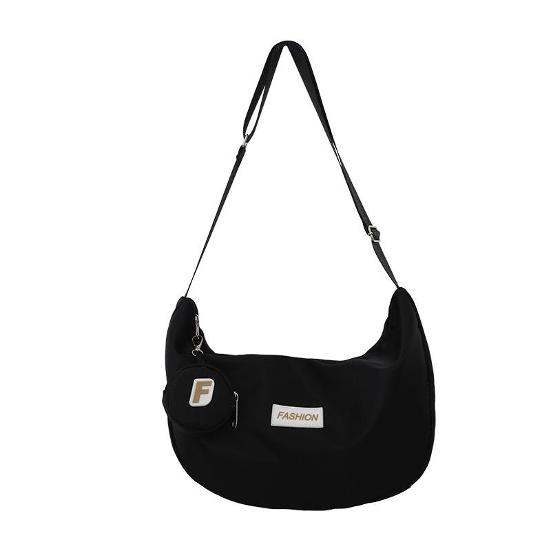 

Trendy Women s Mori Style Large Capacity Crossbody Dumpling Bag for College and Commute. чёрный