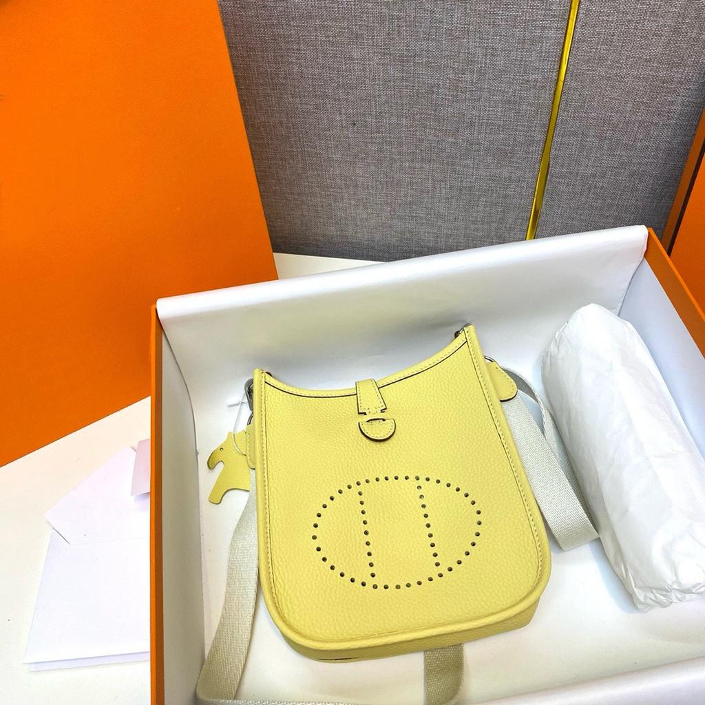 Togo Leather Evelyn Leather Cross-body Bag Top Layer Cowhide Casual Mobile Phone Bag Simple and Versatile Pure Leather Women's Bag