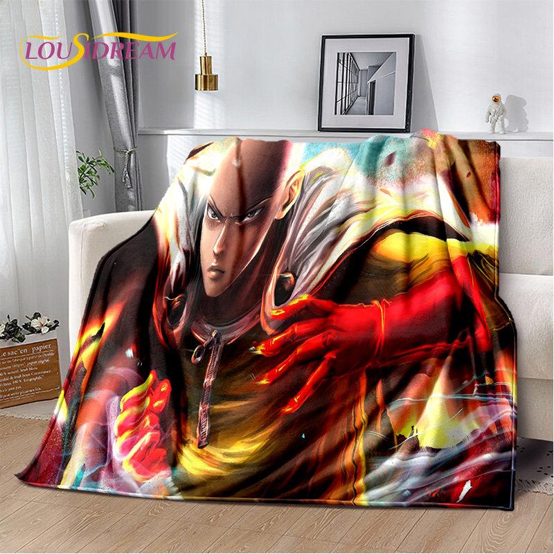 ONE PUNCH MAN Anime kreslená měkká plyšová deka, flanelová deka přehoz do obývacího pokoje Ložnice Pohovka Pohovka Piknikový kryt pro děti