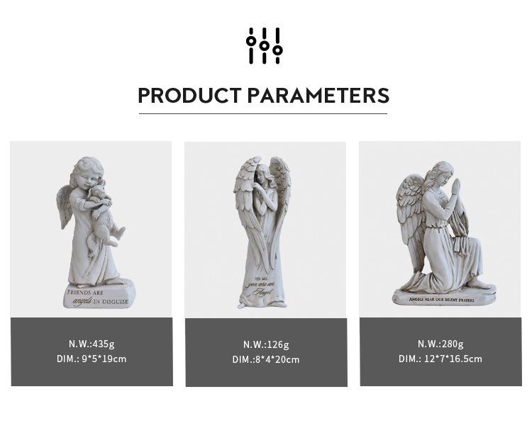 Antique Distressed Angel Resin Figurine for Home or Office Decor